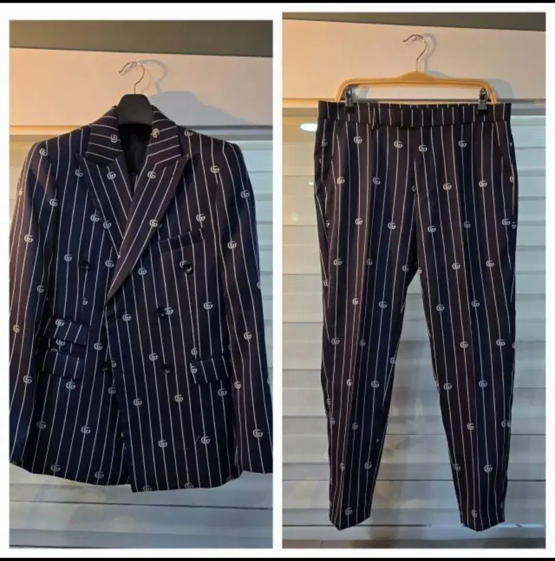 Striped Embroidered Suit Setup! Double Breasted. A must-have!