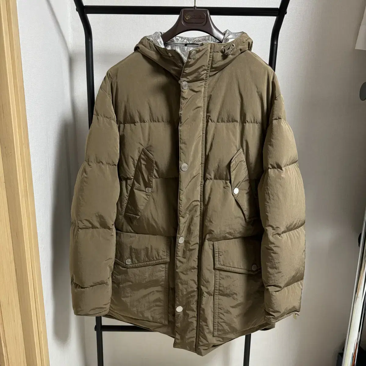 Hermès Padded long hooded pocket beige