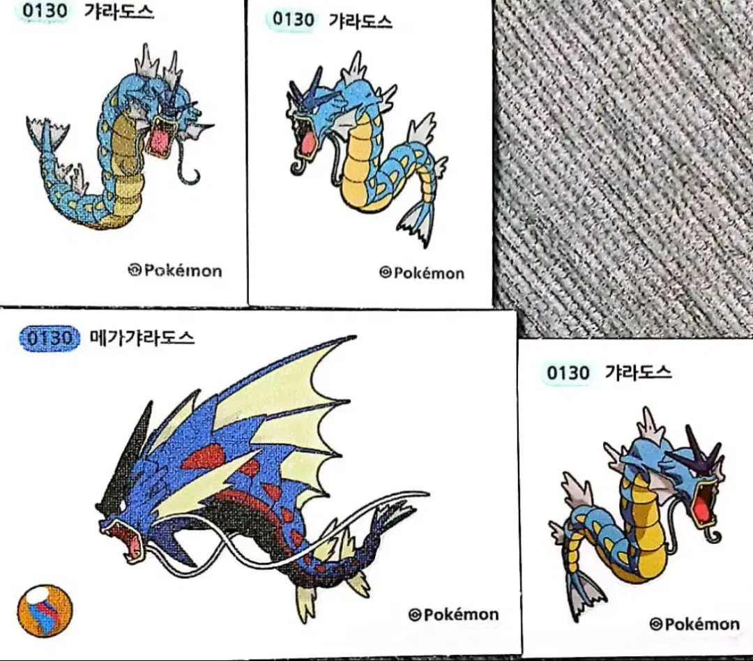 포켓몬메가띠부씰&시즌1,2 갸라도스 4종
