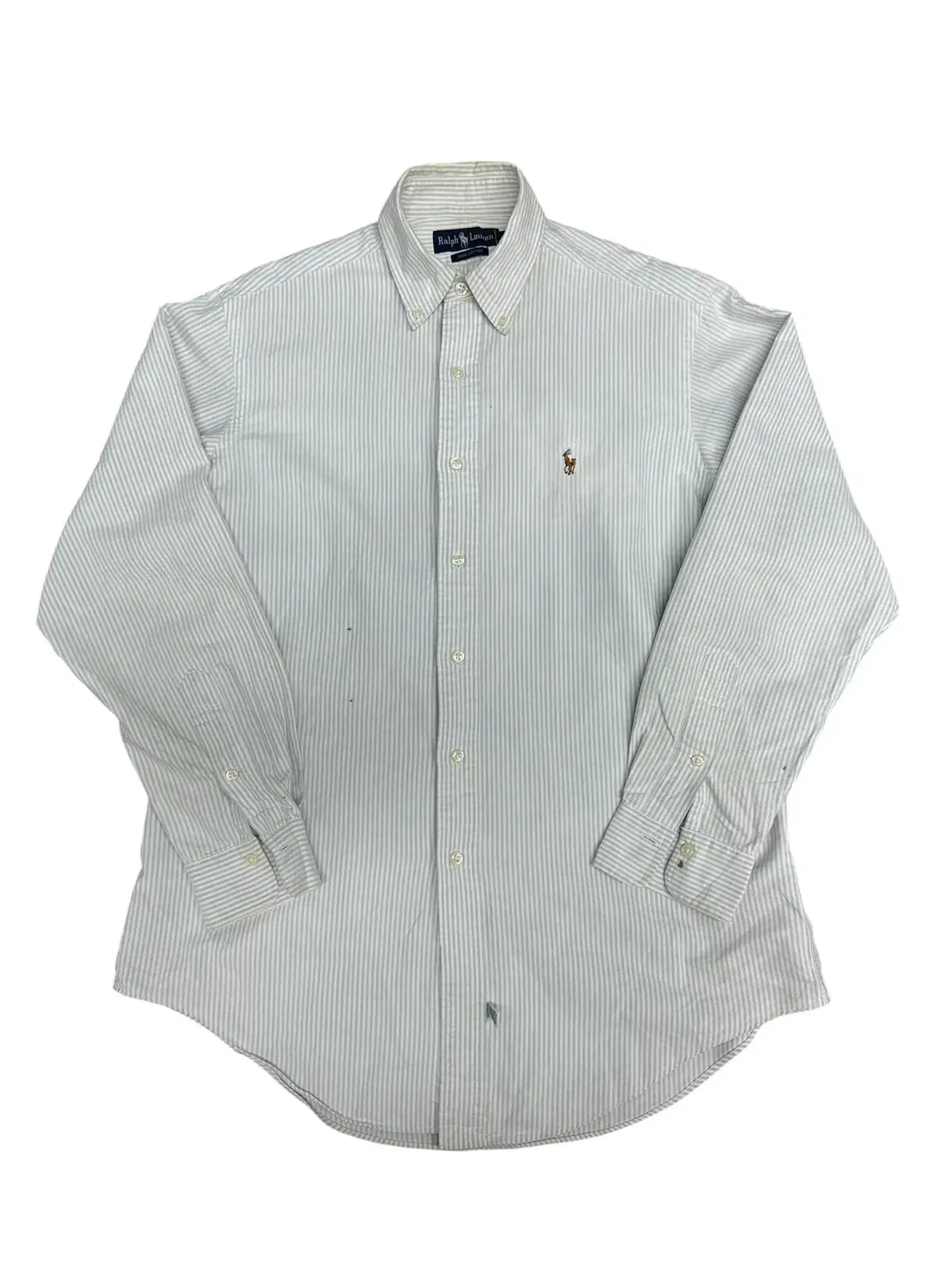 Polo Ralph Lauren Striped bloo cotton shirt in white (SIZE: MEN L)