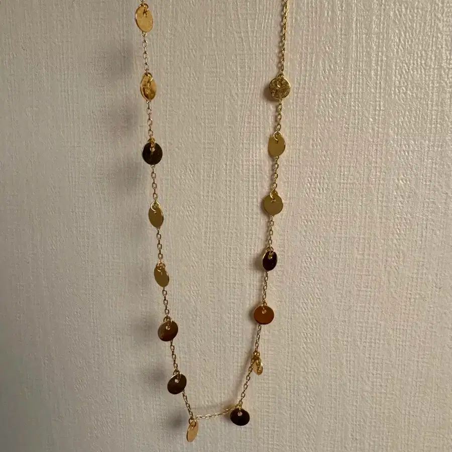 14k 옐로골드 코인목걸이 체인