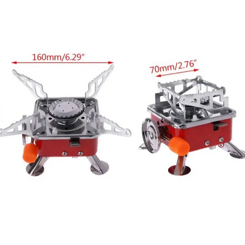 야외 미니 스퀘어 스토브, 휴대용 접이식 가스 스토브(새상품)