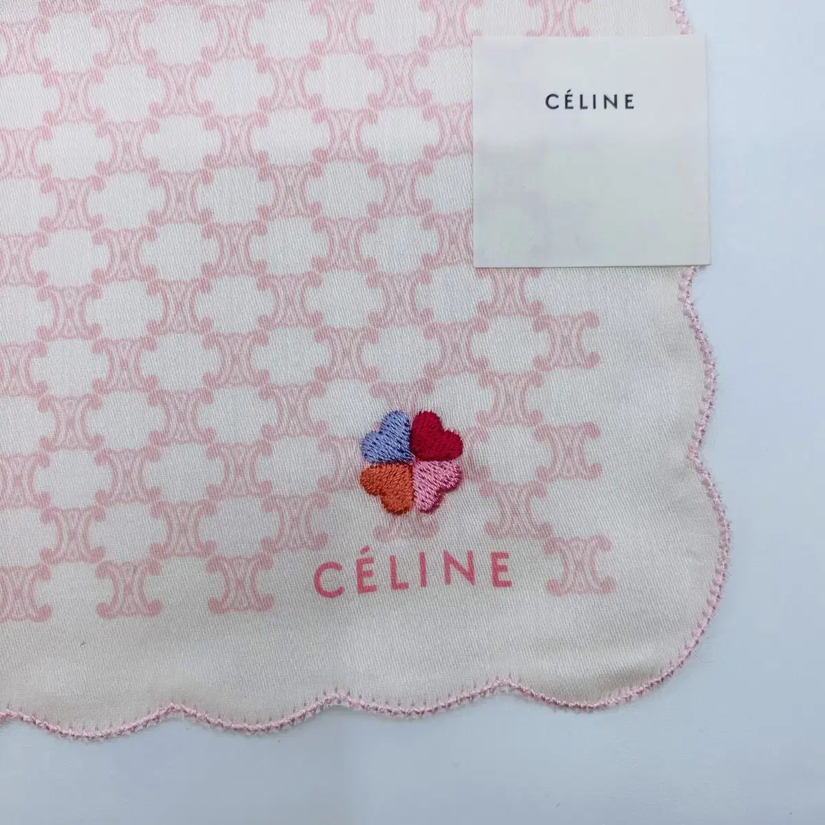 CELINE 셀린느 미니 손수건 클로버 핑크(새상품)