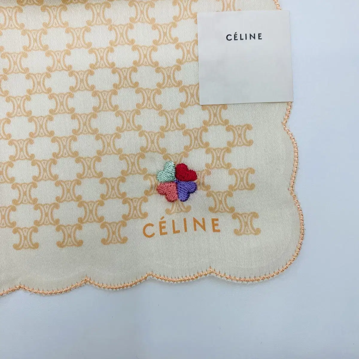 CELINE 셀린느 미니 손수건 클로버 오렌지(새상품)