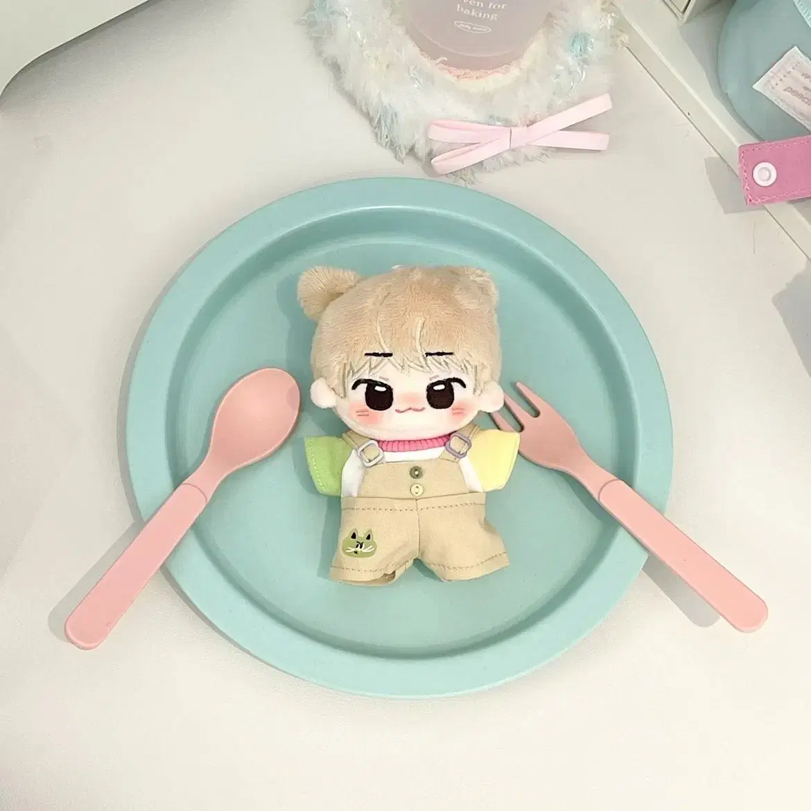 10cm 골목대장 멜빵 베이지(고양이) 인형옷 솜인형 의상 옷장 무속성