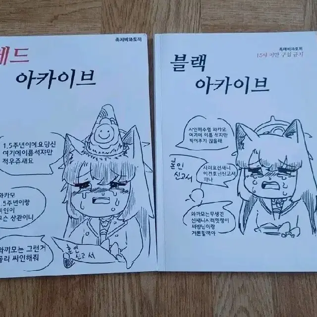 블루아카이브 회지 두권