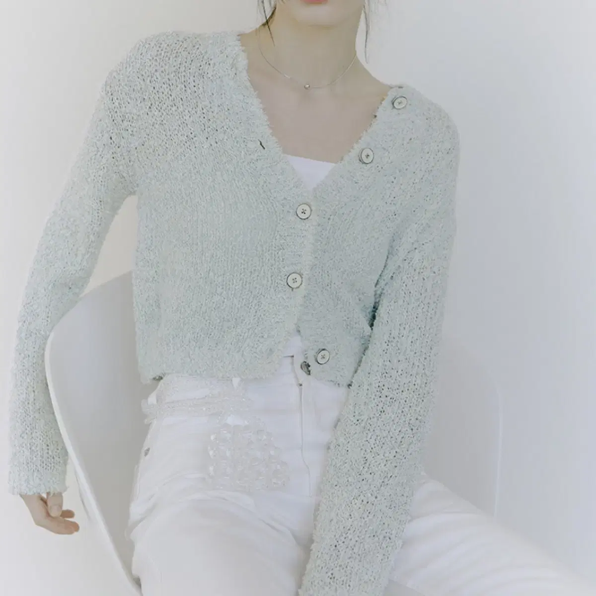 에트몽 가디건Color Blend Knit Cardigan