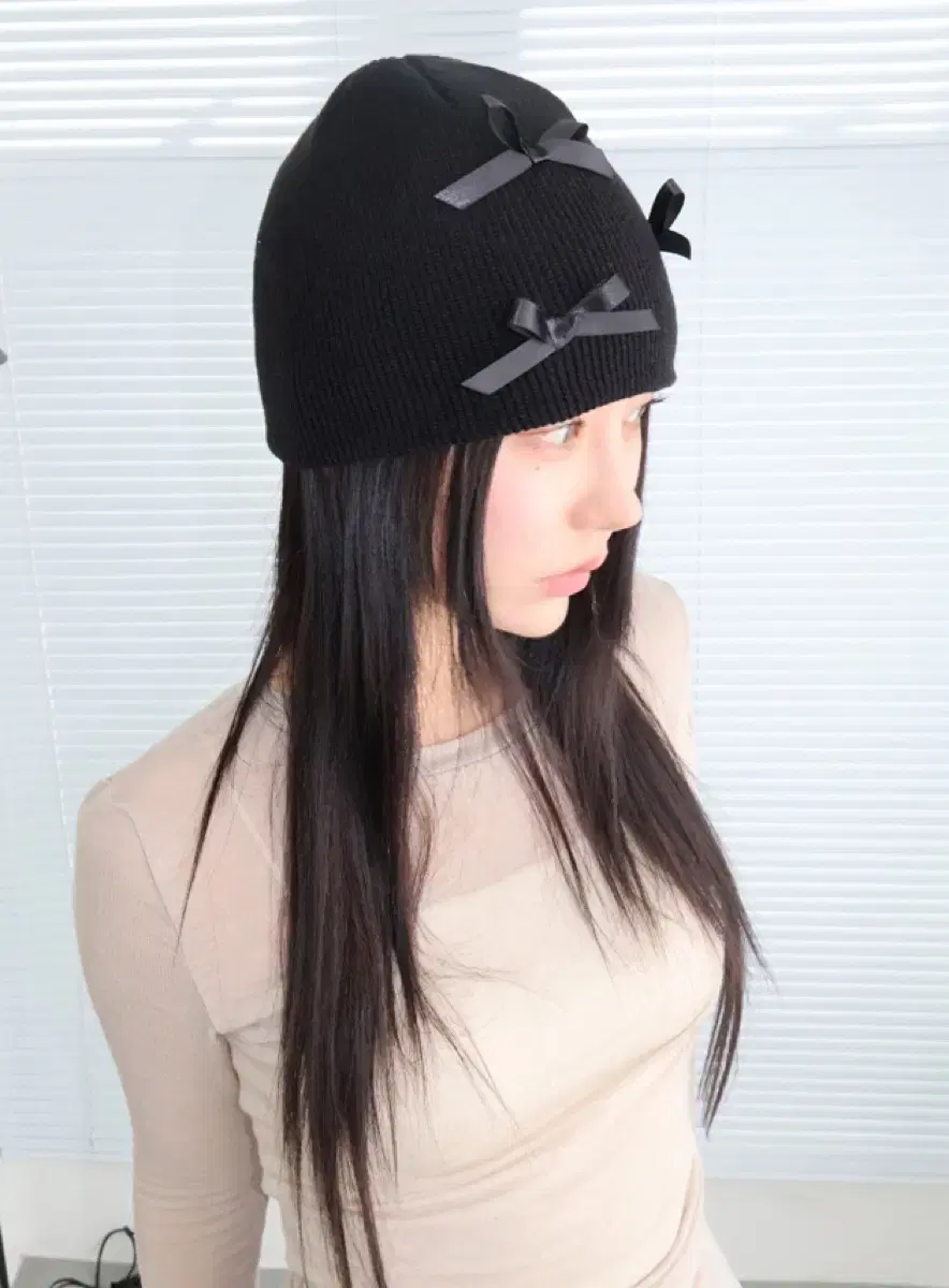 리본비니 ribbon beanie