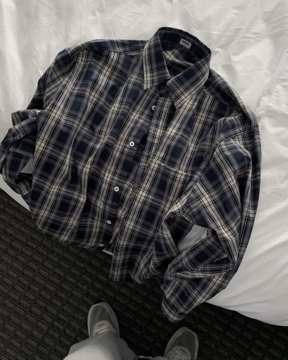 Hook Vintage Washed Navy Check Shirt [New]