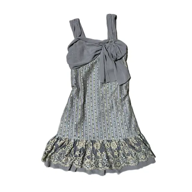 hole lace detailed blue-gray mini dress