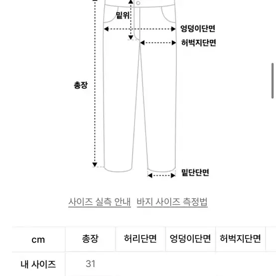 오드스튜디오 데님 카고팬츠 S