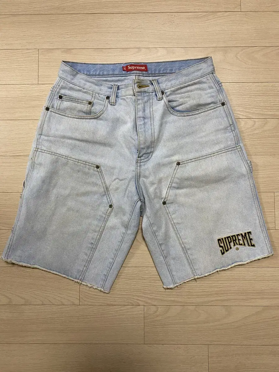 [30] Supreme Double Knee Denim Shorts