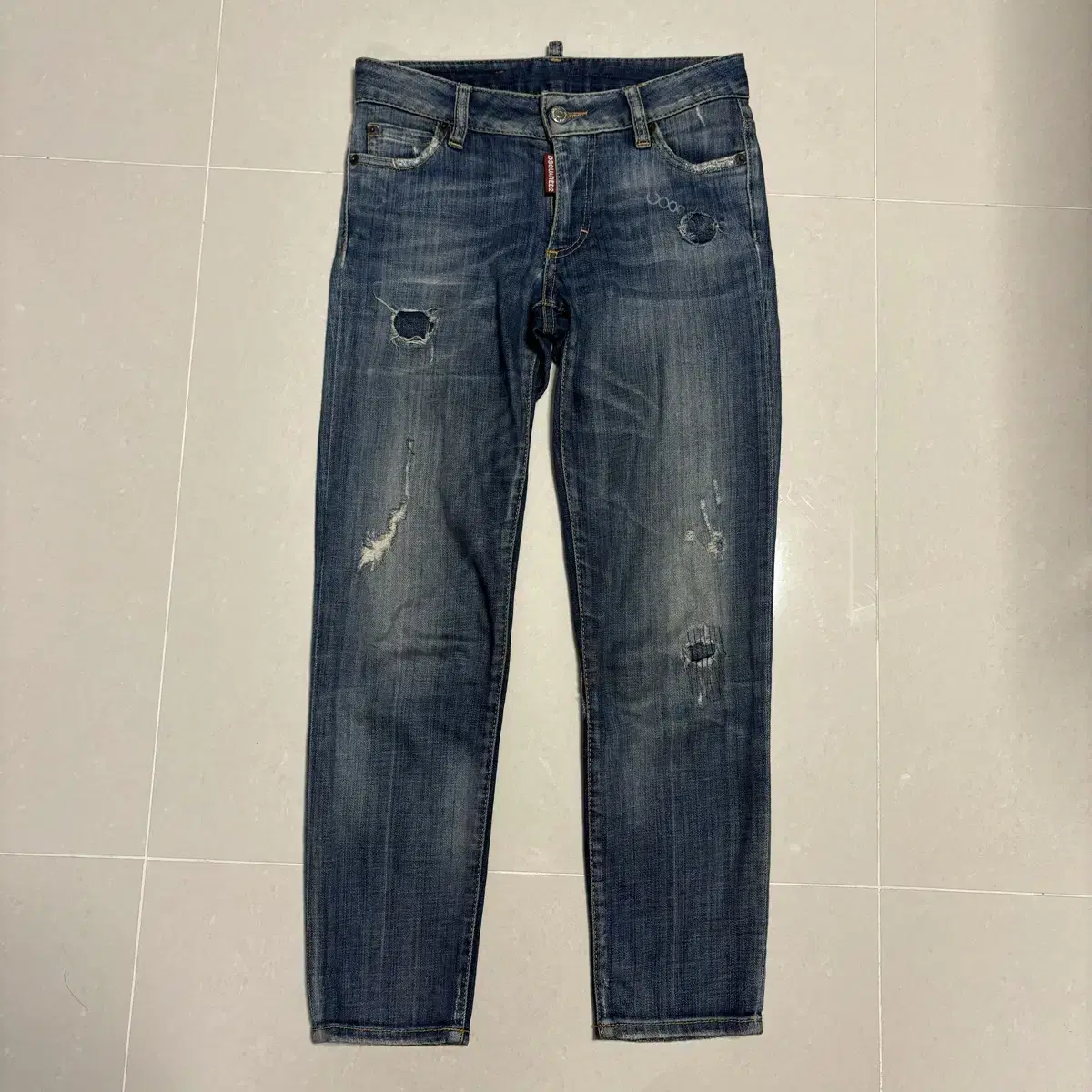 Genuine Distressed 2 Women's Distressed Denim Low Rise Jeans 28