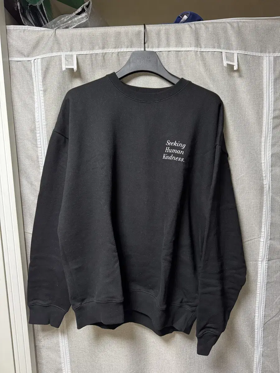 No Manual slogan Sweatshirt Man to Man Black XL