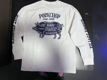 PORKCHOP 포크찹PORK BACK TEE 화이트 긴팔 #1