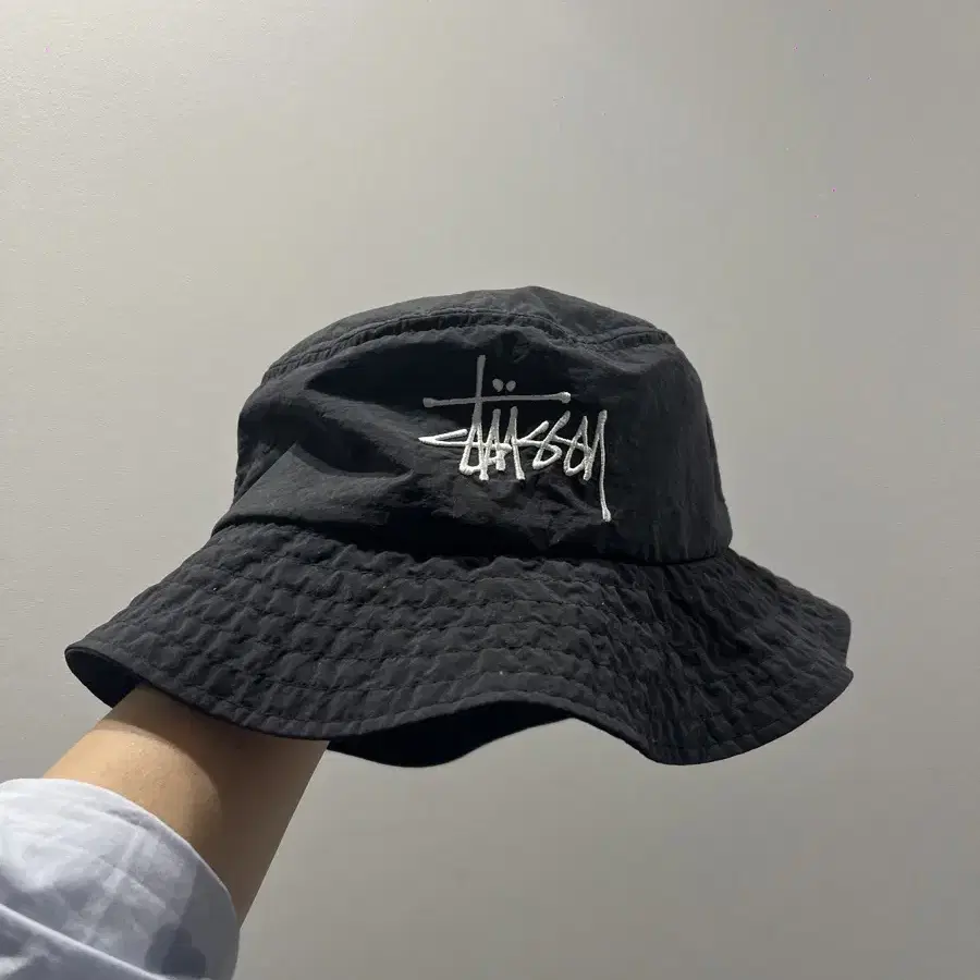 [빈티지] stussy 스투시 피치드 나일론 베이직 버킷햇 블랙 L/X