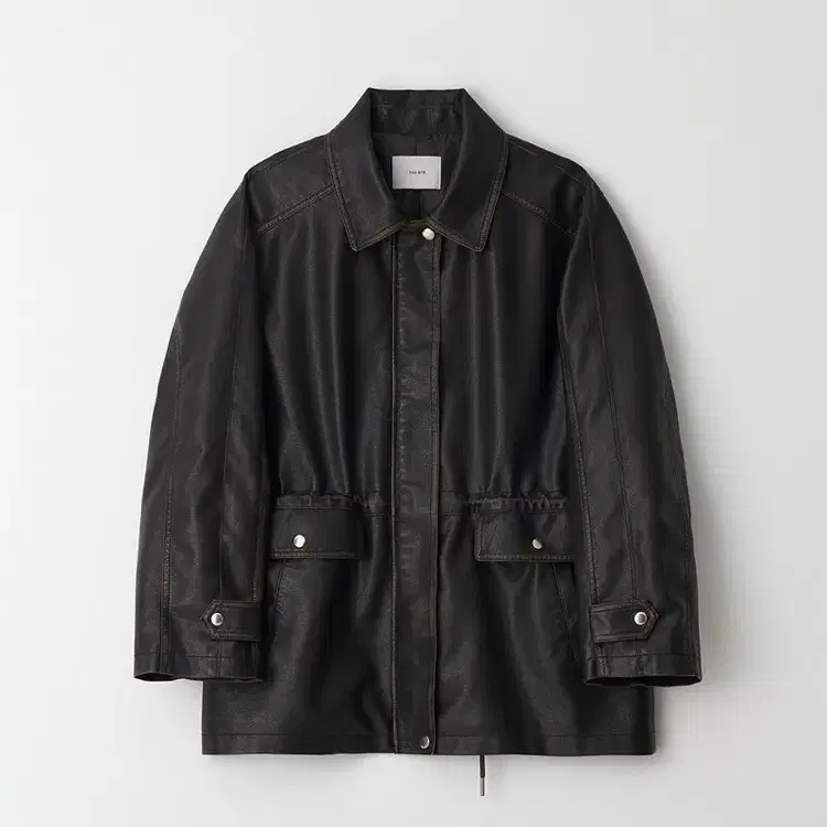 더 라이 - Faux Leather Half Jacket(Dark bro