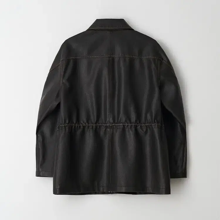 더 라이 - Faux Leather Half Jacket(Dark bro