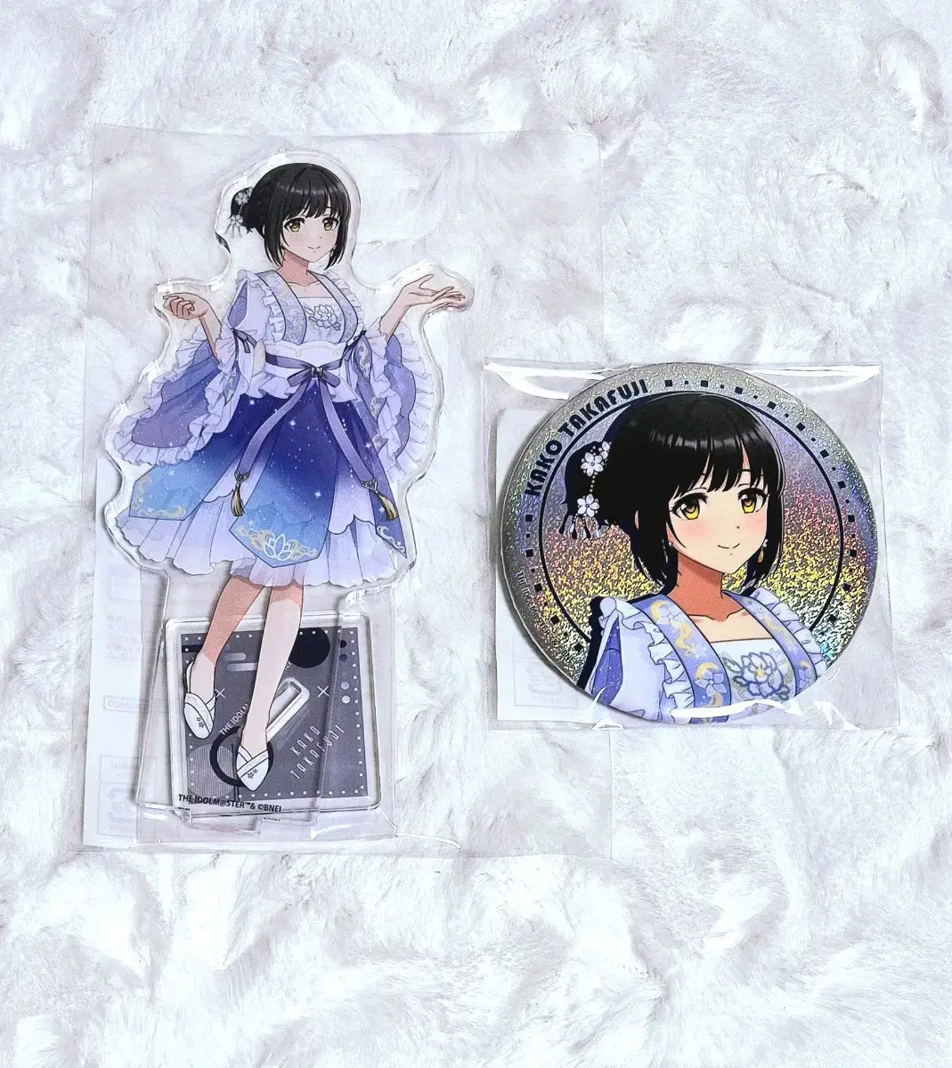 Idolmaster Deremas Dereste Takafuji Kako acrylic stand Canbadge