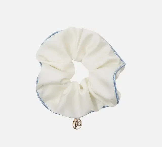 MFG_COLOR BLOCK SATIN SCRUNCHIE ivory