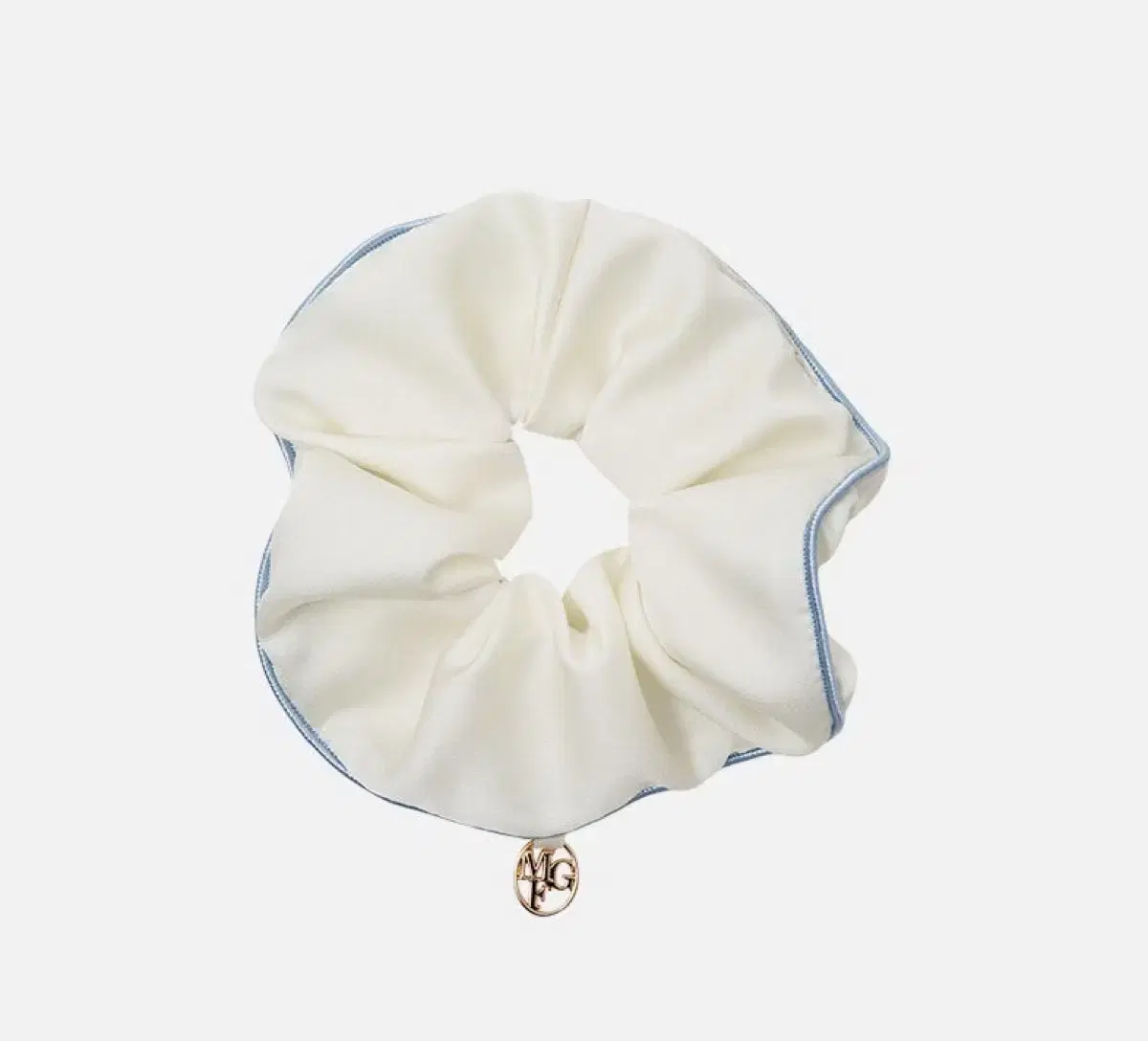 MFG_COLOR BLOCK SATIN SCRUNCHIE ivory