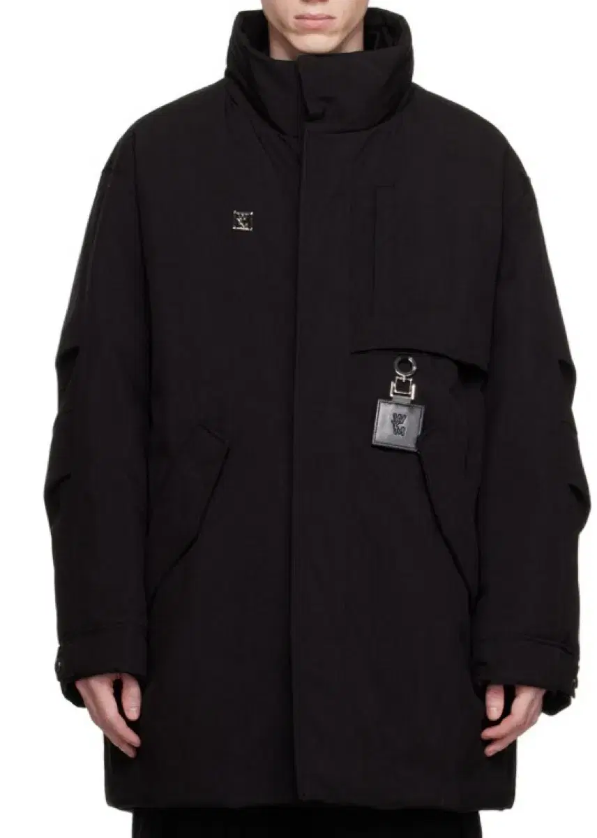 Wooyoung Mi Black funnel neck down coat