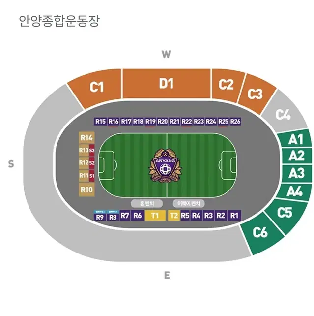 FC안양 충남아산 가변석 R4구역 2연석