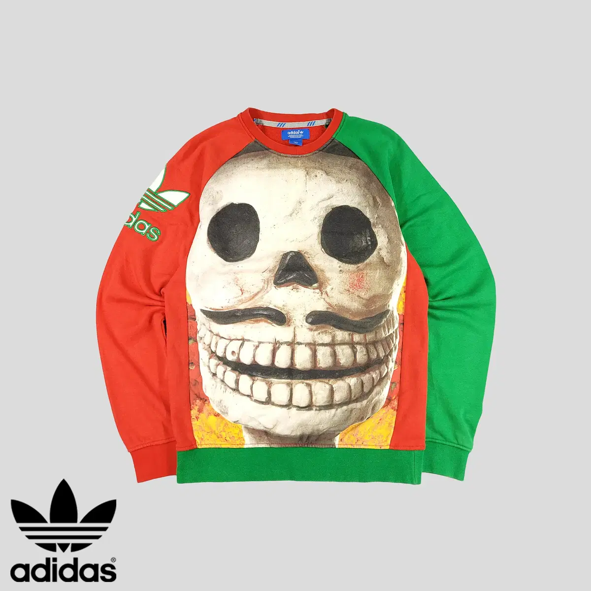 Adidas Red Green Color Scheme Skull Skeleton Trefoil Big Printing Embroidery Dead Regal