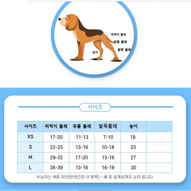 강아지 슬개골 보호대 관절 양다리 뒷다리 (새상품)