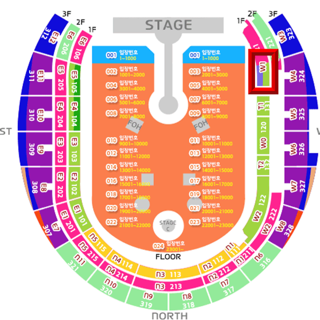 [수,토] 콜드플레이 COLDPLAY 1층 W1구역 6열 연석 양도