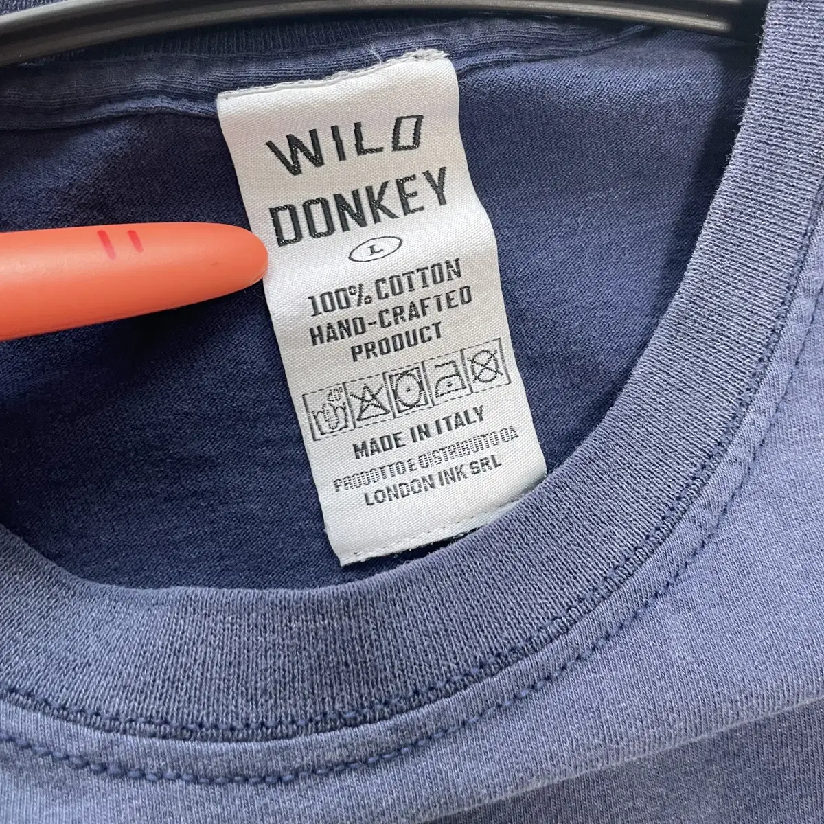 Wild donkey 페이딩 빈티지 티셔츠 navy [XL]