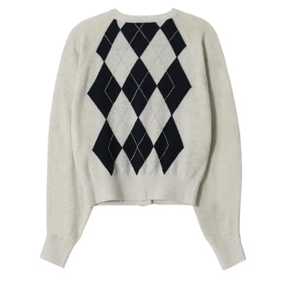 엔오르 가디건 ARGYLE ROUND CARDIGAN - IVORY