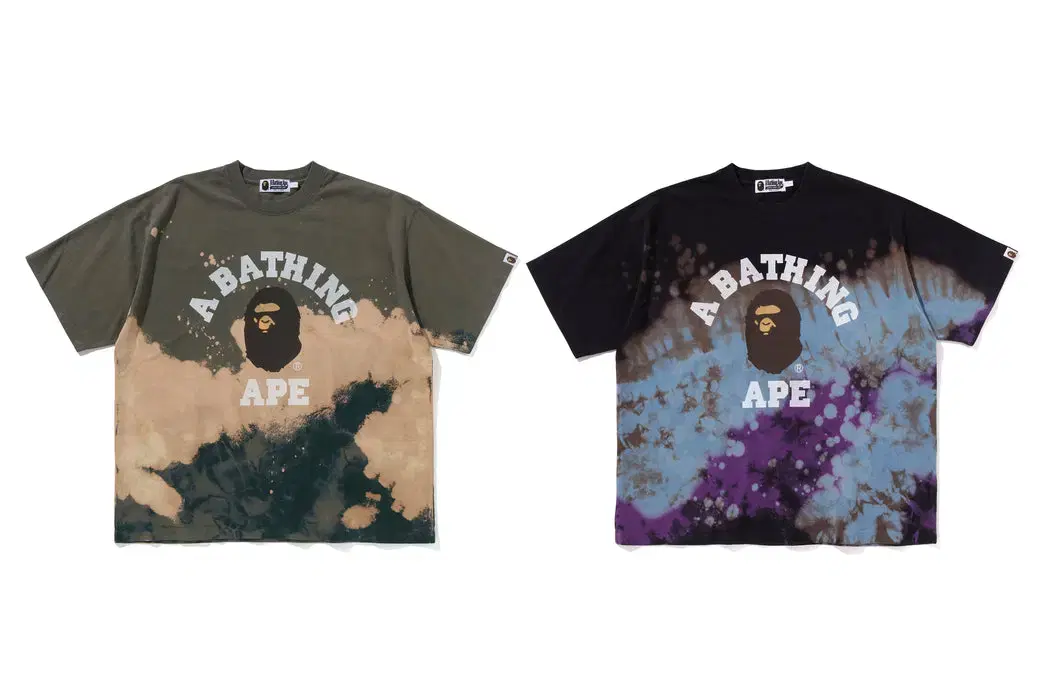 [Overseas] Vape Tie Dye College Relaxed Fit Short Sleeve T-Shirt 24FW