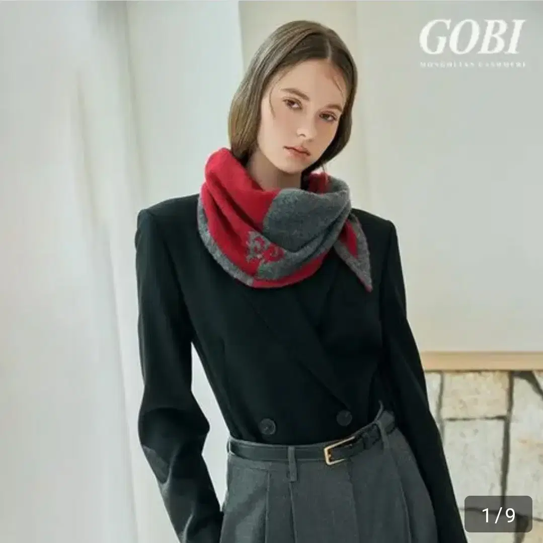 고비 GOBI 22FW 캐시미어100 마름모숄 - 미사용택