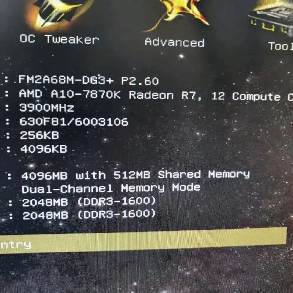 AMD A10 7870K 애즈락 FM2A68M DG3+ 메인보드 cpu