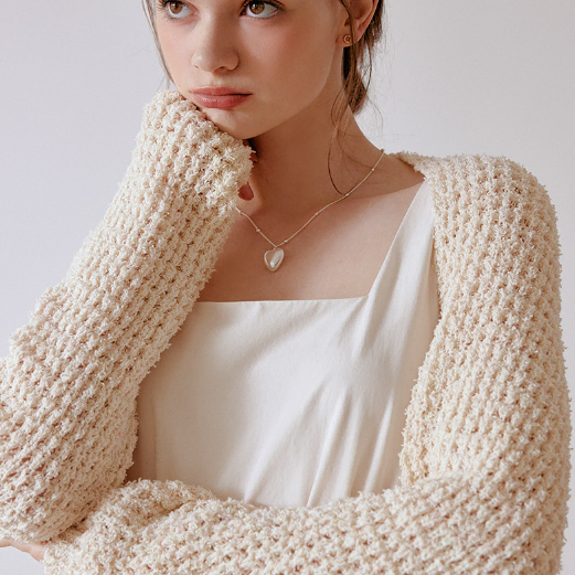 리엘  Nutty knit bolero (cream)