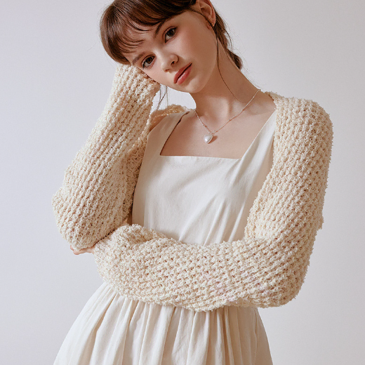 리엘  Nutty knit bolero (cream)