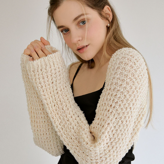 리엘  Nutty knit bolero (cream)