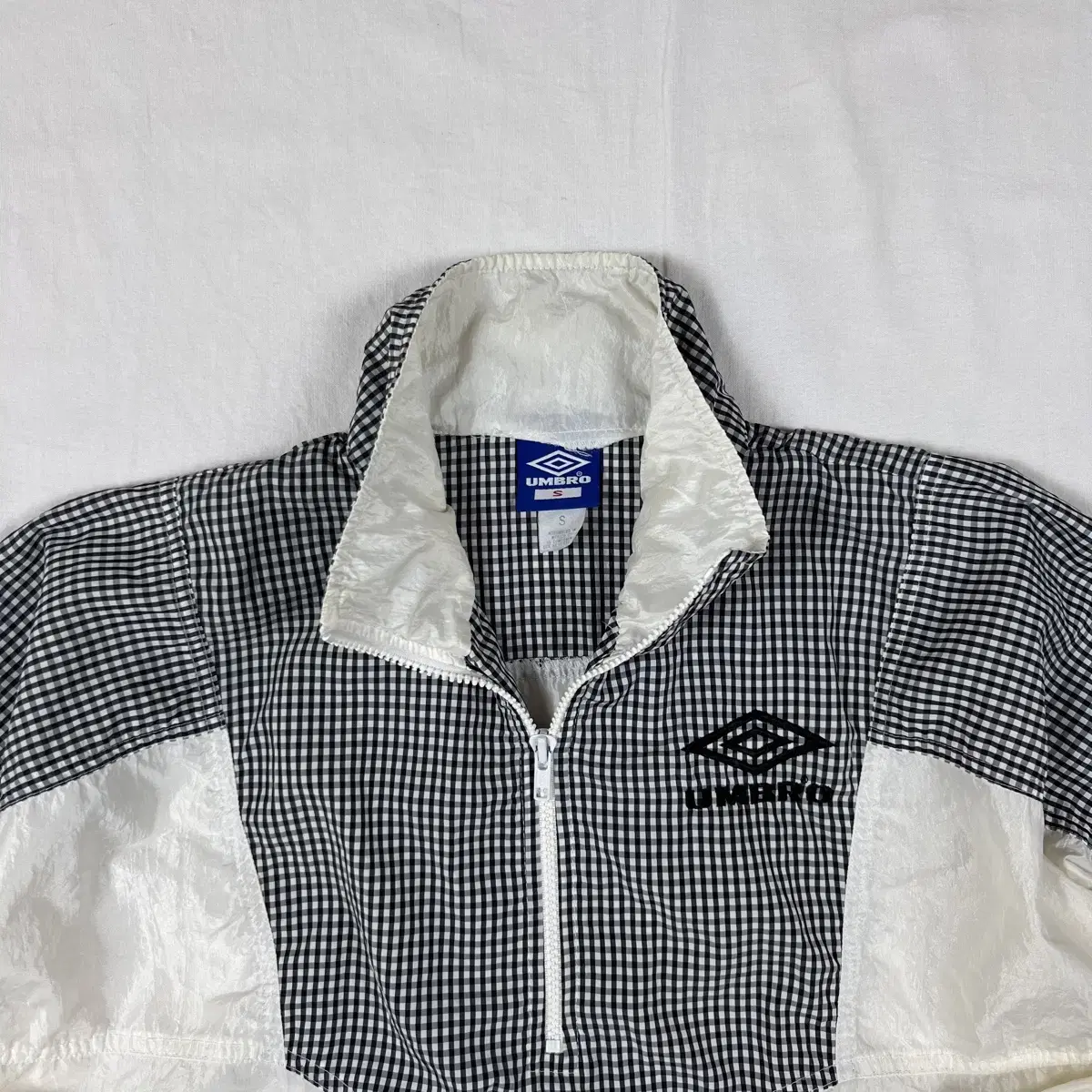 90s 엄브로 umbro 로고 체크 풀오버 바람막이 자켓