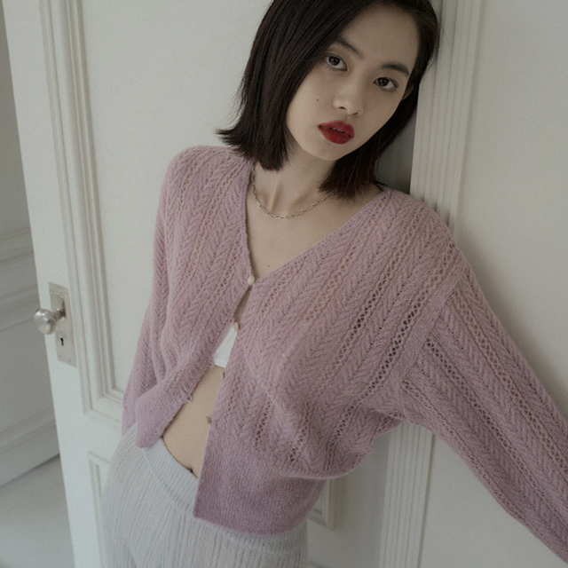 오버듀플레어 가디건 ALPACA VINTAGE CARDIGAN 라벤더