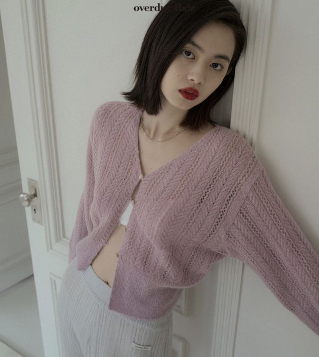 오버듀플레어 가디건 ALPACA VINTAGE CARDIGAN 라벤더