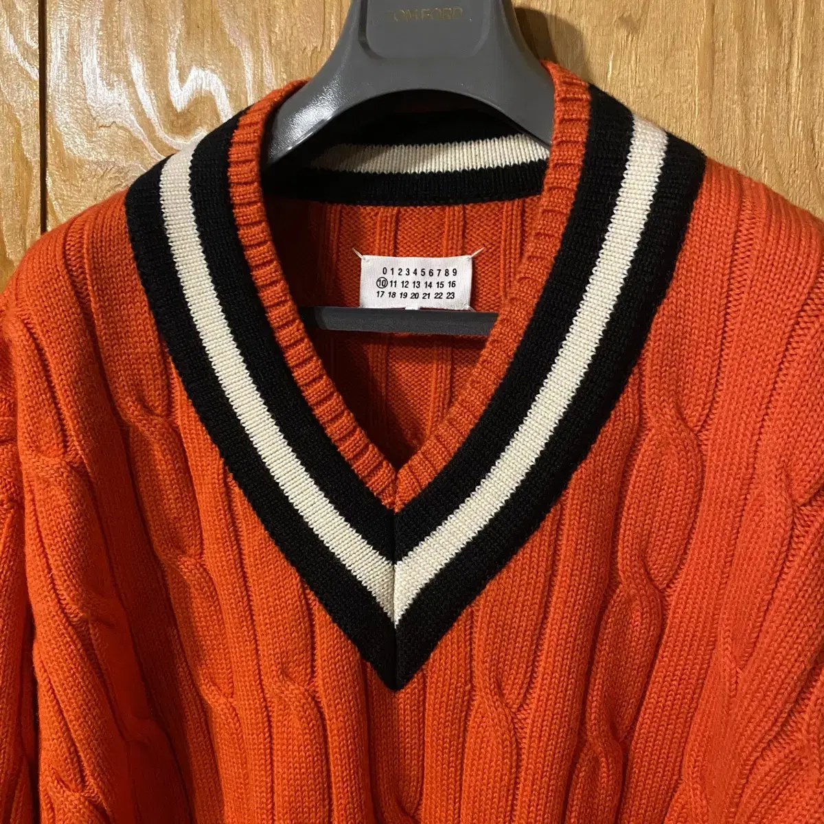 Maison Margiela Heavyweight Colored Cable Ribbed Knit in Heavyweight Wool sell.