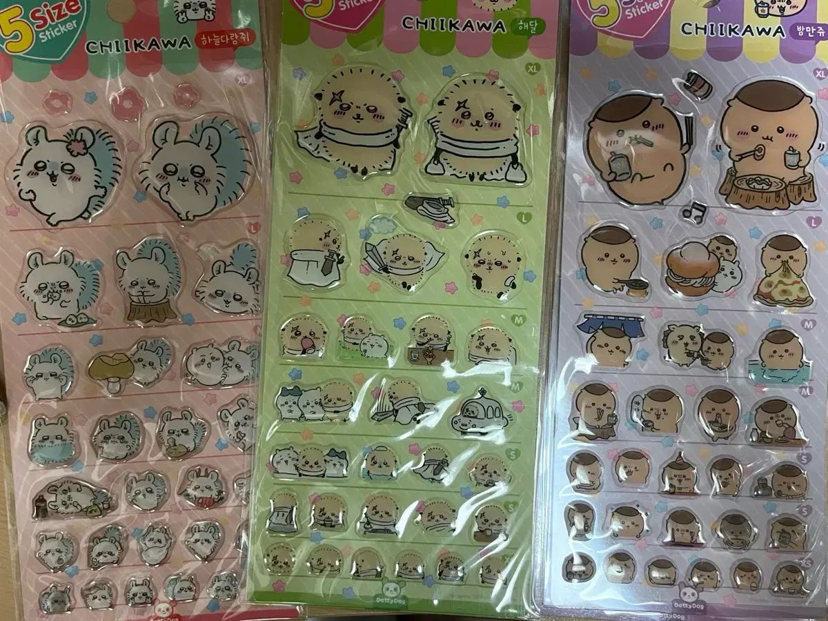 Munjakgui Chiikawa Epoxy stickers (Momonga, Rakko, Kurimanju)