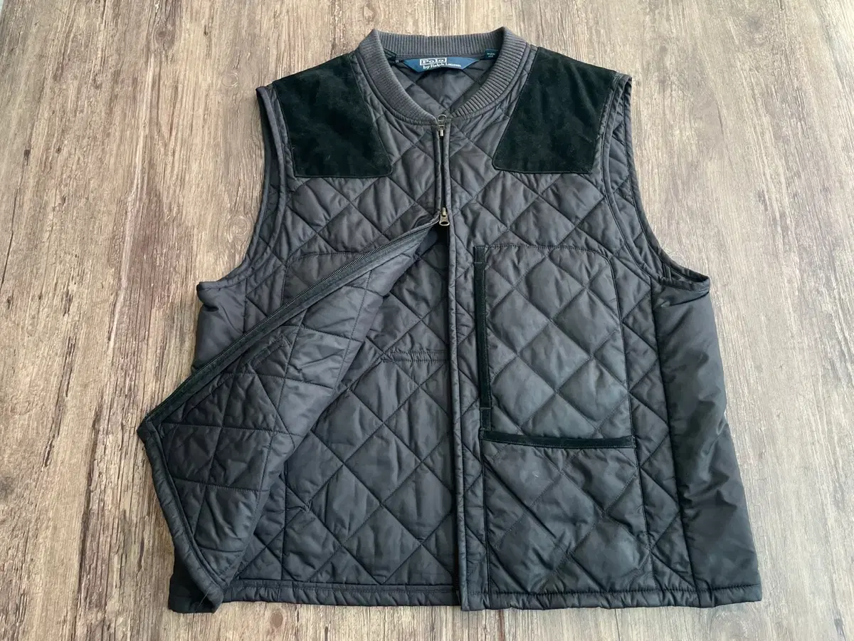 [ L ] Polo Ralph Lauren Hunting Vest CALF SUEDE Black