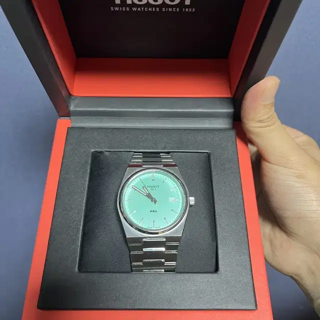 티쏘 prx 40mm 쿼츠 티파니앤코 라이트 그린 메탈시계 처분