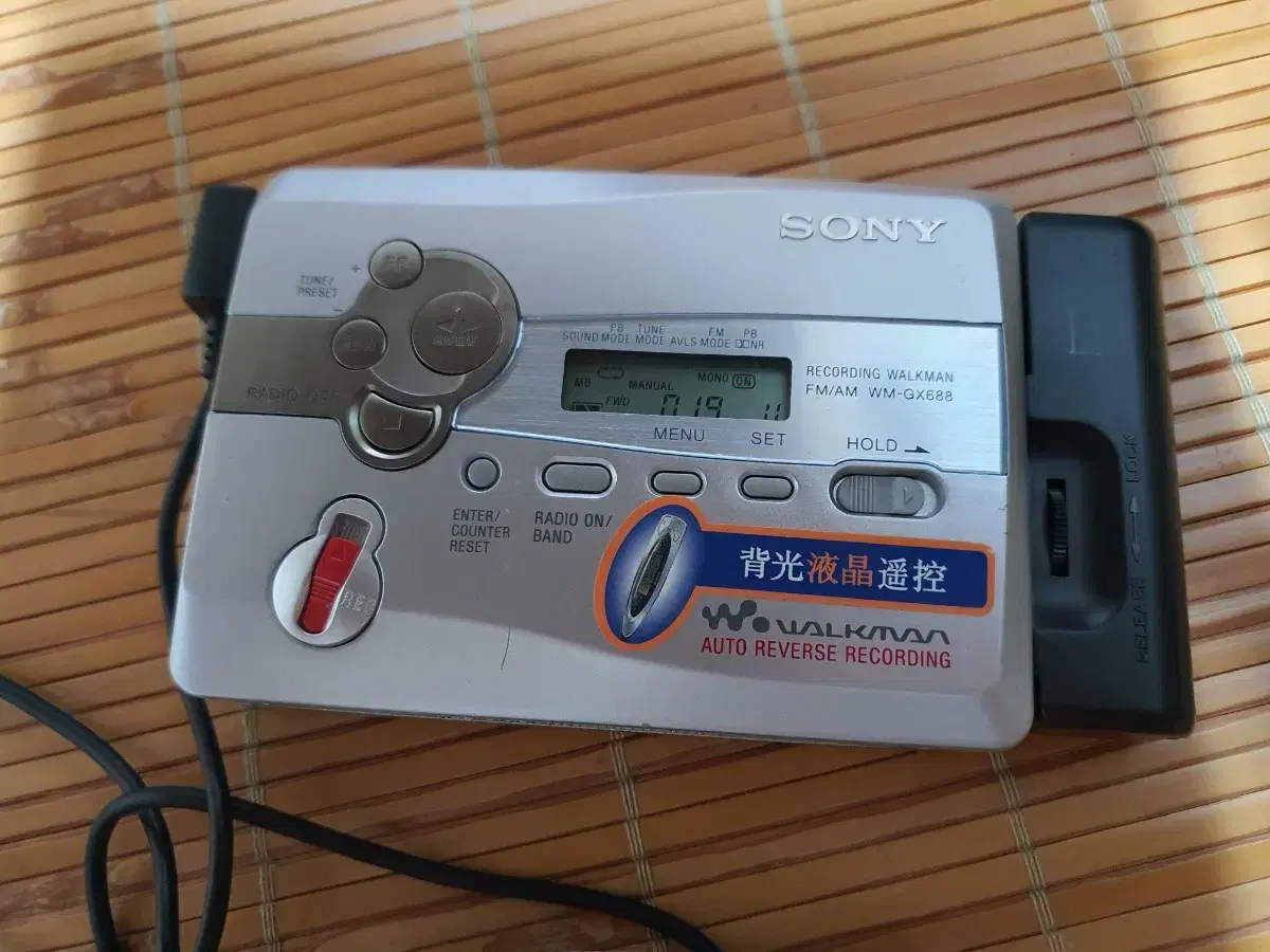 정상) Sony 소니 AM/FM 오토리버스 카세트플레이어 워크맨gx688