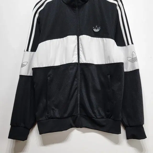 아디다스 ADIDAS 블랙 & 화이트 트레이닝 트랙탑 자켓 XL