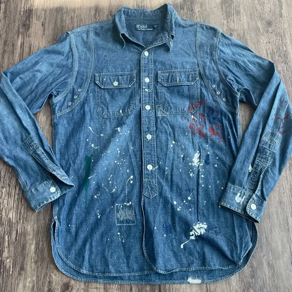 [S] Ralph Lauren Damaged DENIM SHIRTS