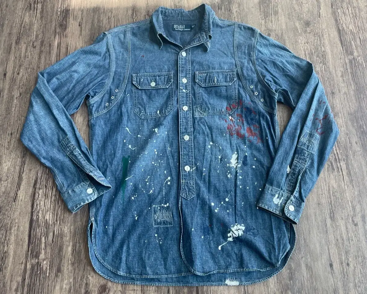 [S] Ralph Lauren Damaged DENIM SHIRTS