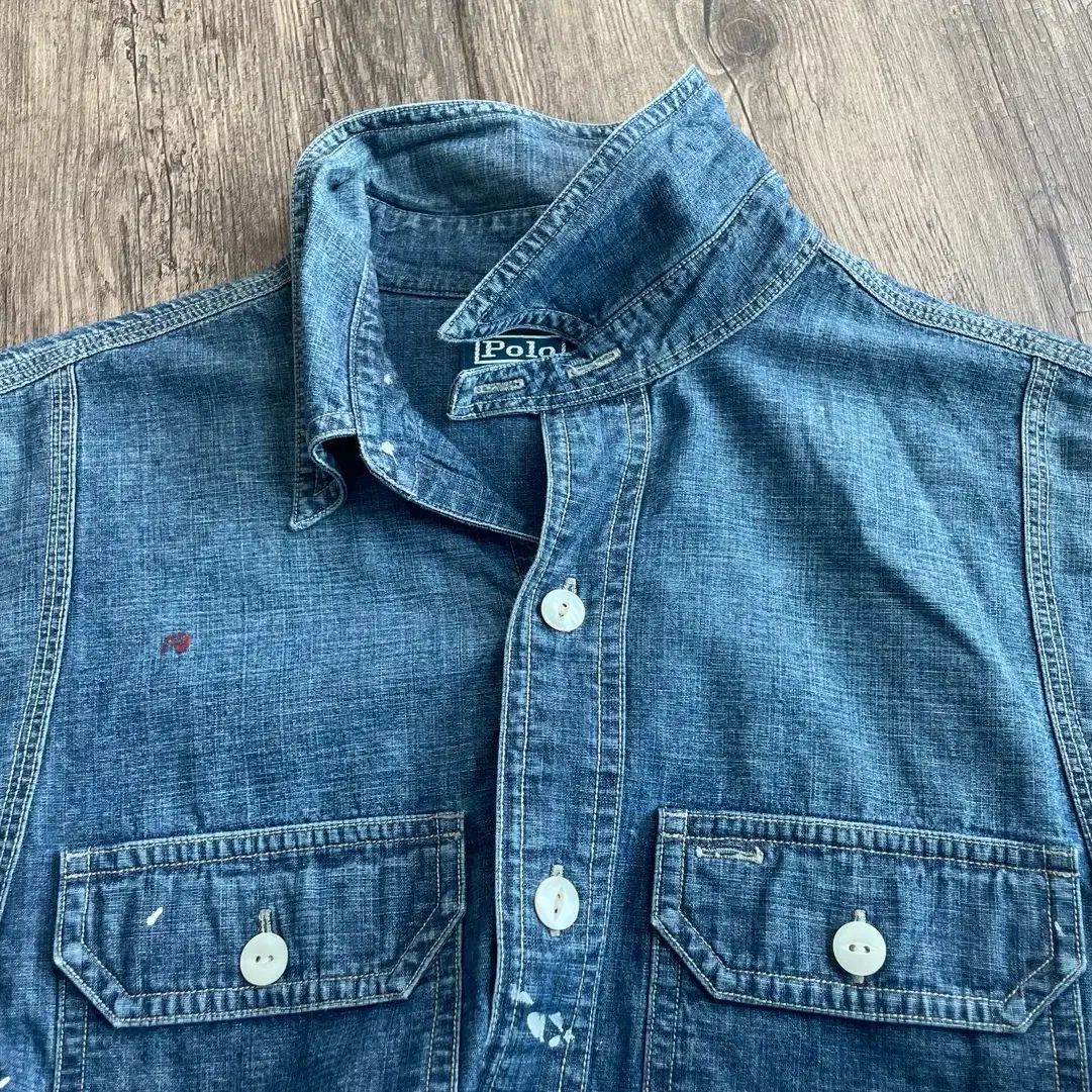 [S] Ralph Lauren Damaged DENIM SHIRTS